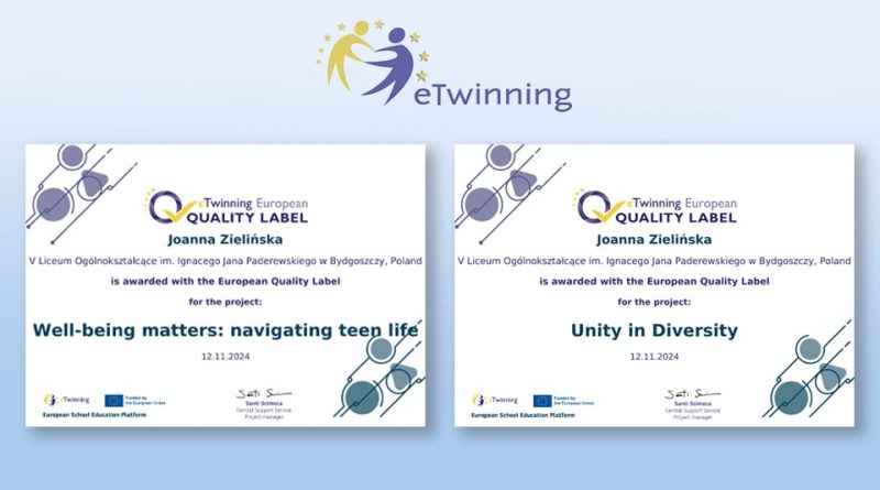 EUROPEJSKIE ODZNAKI JAKOŚCI eTWINNING