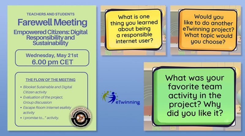 🌍 Zakończenie projektu eTwinning „Empowered Citizens: Digital Responsibility and Sustainability” 💻🌱